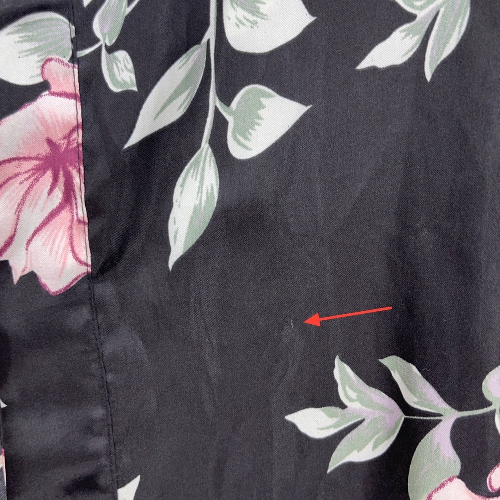 Black Pink Floral Kimono Robe 2XL/3XL Pockets Satin Loungewear - Picture 4 of 11